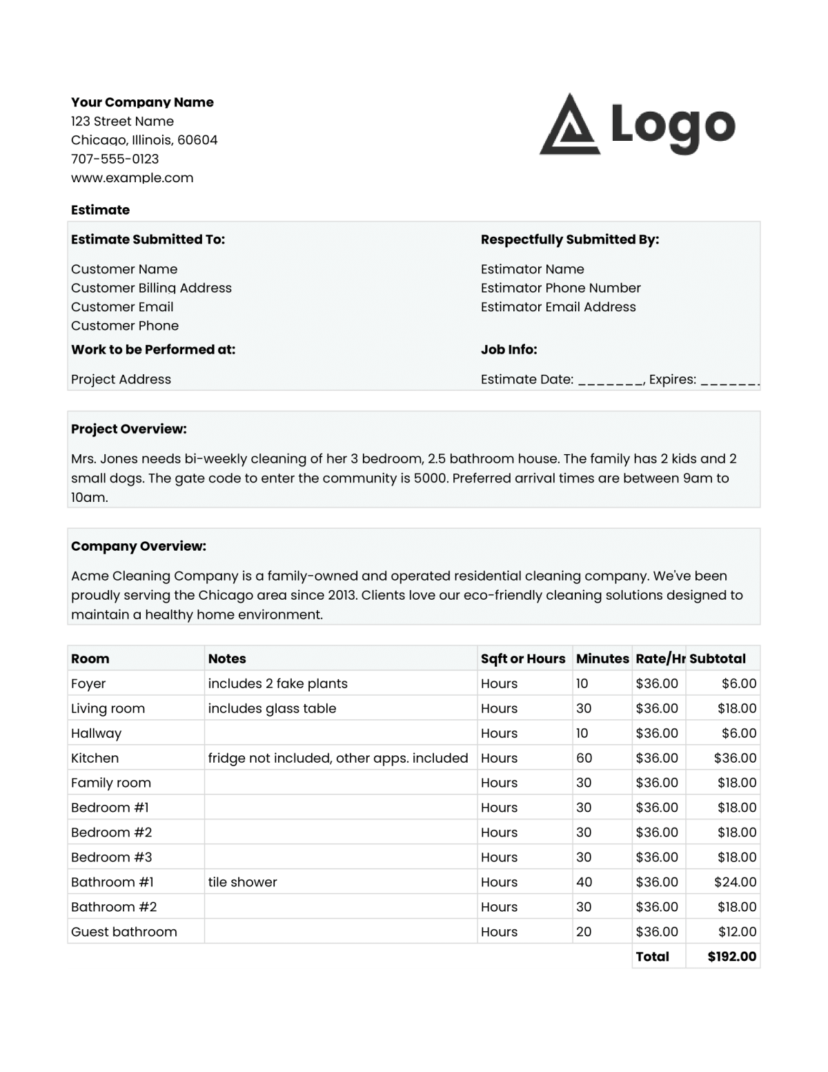 Free Cleaning Service Proposal Template Editable Document 