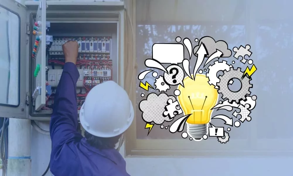 electrician working on a panel