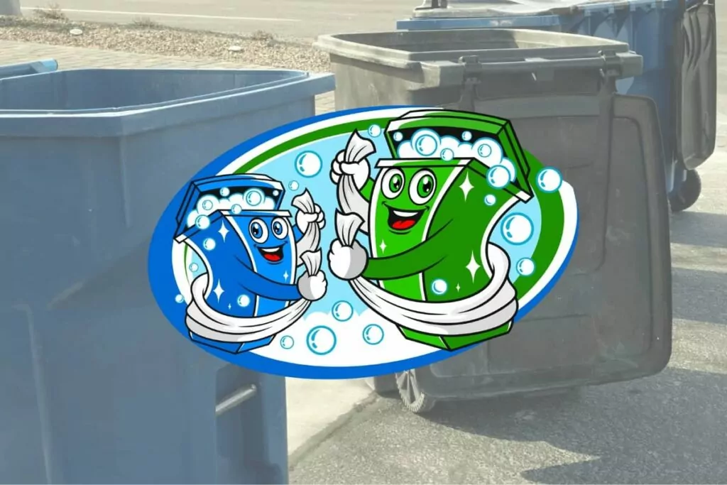 trash bin cleaning business logo