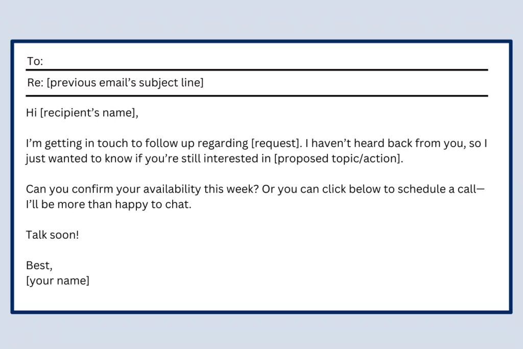 polite follow up email sample for a request